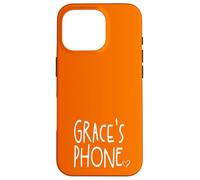 Grace's Phone Grace Personalized Name White Orange Case for iPhone 16 Pro