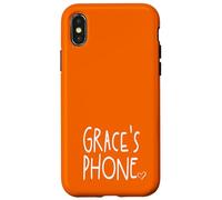 Grace's Phone Grace Personalized Name White Orange Case for iPhone X/XS