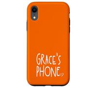 Grace's Phone Grace Personalized Name White Orange Case for iPhone XR