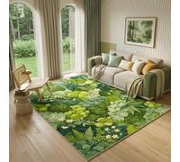 GraceSway 5x7 Moss Green Botanical Area Rug with Fern and Floral Print
