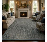 GraceSway 5'x7' Snake Print Area Rug, Soft Faux Cashmere Non-Slip Washable Carpet, Modern Grey Python Print Rug for Living Room Bedroom