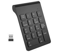 GRACETOP 18 Keys Numeric Keypad 2.4G Wireless Keyboard Mini Portable USB Number Pad Financial Accounting Keypad with USB Receiver Wireless 10 Keys for Laptop Desktop PC Black