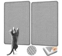 Graciadeco 2 Cat Scratching Mats, Wall Sisal Rug, 60 x 40 cm, Cat Scratching Board, Natural Cat Scratching Boards, Cat Rug, Sisal Mat, Scratching Corner for Protects Furniture, Sofas and Carpets, Grey