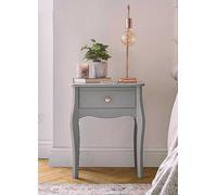 Gracie 1 Drawer Wooden Bedside Table in Grey Grey