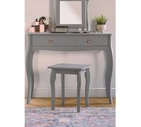 Gracie 1 Drawer Wooden Dressing Table Desk in Grey Grey