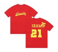 Gracie Abrams 21 Logo T-Shirt 2025 The Secret of Us Tour Short Sleeve Cotton Tee Men Women Streetwear Tops (L,Red)