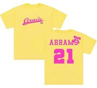 Gracie Abrams 21 Logo T-Shirt 2025 The Secret of Us Tour Short Sleeve Cotton Tee Men Women Streetwear Tops (Yellow,XS)