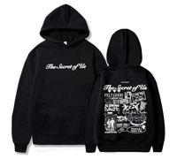 Gracie Abrams The Secret of Us Hoodie, Men's and Women's Fashion Long Sleeve Top, Loose Sweatshirt (black-2,S)