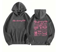 Gracie Abrams The Secret of Us Hoodie, Men's and Women's Fashion Long Sleeve Top, Loose Sweatshirt (dark grey,M)
