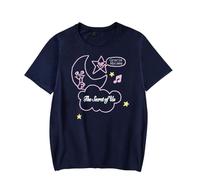Gracie Abrams The Secret of Us Star and Moon T-Shirt Summer Women Men Tee (3XL,Navy)