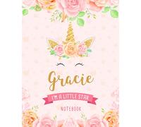 Gracie I'm A Little Star Notebook: Unicorn Composition Notebook Gift for Students Girls for Home School With Personalized Name With Cute Unicorn Cover Design, 8.5x11 in ,110 Lined Pages.