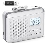 Gracioso Portable Cassette Player Recorder Converter,Cassette to MP3 via SD Card,Walkman Cassette Tape Player with 1000mah Rechargeable Battery,Built-in Microphone&Speaker,Headphone Jack,16GB SD Card