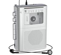 Gracioso Portable Cassette Player Recorder with Bluetooth Transmitter, AM FM Walkman Cassette Player with Headphone Jack & Big Speaker,Microphone Jack, 2*AA Battery Opearated Cassette Tape Player
