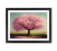 Gracious Cherry Blossom Tree H1022 Framed Print for Living Room Bedroom Home Office Décor, Wall Art Picture Ready to Hang, Black A2 Frame (64 x 46 cm)
