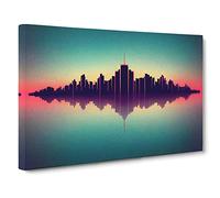 Gracious City Skyline Architecture Canvas Print | Gallery Wrapped 30mm Frame Wall Art | 30x20 inches | Ready to Hang | Contemporary Cityscape Picture | Living Room Bedroom Lounge Office