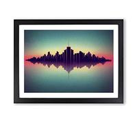 Gracious City Skyline Architecture Framed Print | A2 Black Framed Wall Art | Ready to Hang | Modern Cityscape Picture | Living Room Bedroom Lounge Office