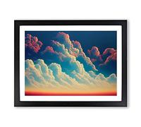Gracious Clouds Framed Print | A4 Black Framed Wall Art | Ready to Hang | Modern Landscape Picture | Living Room Bedroom Lounge Office