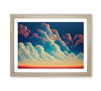 Gracious Clouds Framed Wall Art Print A2 Oak