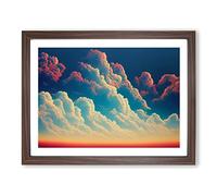 Gracious Clouds Framed Wall Art Print A2 Walnut
