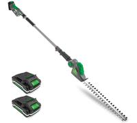 Gracious Gardens Cordless 18V Long Reach Telescopic Hedge Trimmer w/ 2 Batteries And 1 Charger, Grey
