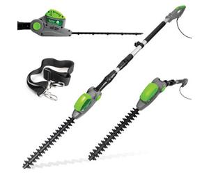 Gracious Gardens 500W Hedge Trimmer Garden Electric Long Reach Telescopic Extendable Hedge Cutter Corded