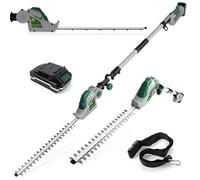 Gracious Gardens Cordless Hedge Trimmer Long Reach 18V Li Ion Battery Shoulder Strap And Charger Included
