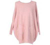 Gracious Girl Ladies Italian Knitted Batwing Plait Back Jumper Women Modal Mix Lagenlook Top Plus Size Nude