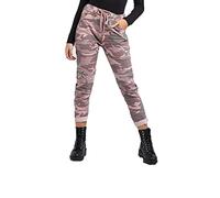 Gracious Girl Womens Italian Camouflage Army Printed High Waisted Magic Pants Casual Stretchy Joggers Lagenlook Style Ladies Trousers Pink 22