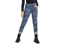 Gracious Girl Womens Italian Camouflage Army Printed High Waisted Magic Pants Casual Stretchy Joggers Lagenlook Style Ladies Trousers Denim 14