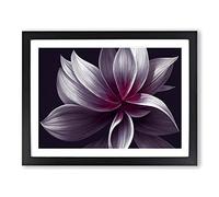 Gracious Modern Flower Art BLK Framed Print | A4 Black Framed Wall Art | Ready to Hang | Modern Floral Picture | Living Room Bedroom Lounge Office