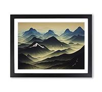 Gracious Mountain Landscape Framed Print | A4 Black Framed Wall Art | Ready to Hang | Modern Landscape Picture | Living Room Bedroom Lounge Office