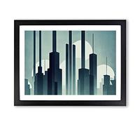 Gracious Skyscraper Skyline H1022 Framed Print for Living Room Bedroom Home Office Décor, Wall Art Picture Ready to Hang, Black A3 Frame (46 x 34 cm)