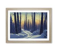 Gracious Winter Forest Framed Print | A3 Oak Framed Wall Art | Ready to Hang | Modern Landscape Picture | Living Room Bedroom Lounge Office