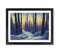 Gracious Winter Forest Framed Print | A4 Black Framed Wall Art | Ready to Hang | Modern Landscape Picture | Living Room Bedroom Lounge Office