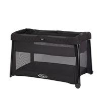Graco FoldLite LX Unique Travel Cot with Bassinet Folds Down Super Small, Birth to Approx. 3 Years, Midnight Fashion