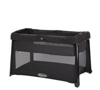 Graco FoldLite LX Unique Travel Cot with Bassinet Folds Down Super Small, Birth to Approx. 3 Years, Midnight Fashion