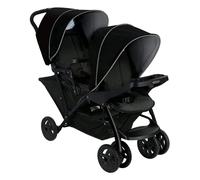 Graco Stadium Duo Tandem Double Pushchair - Suitable from birth to approx. 3 years (15kgs). Car Seat Compatible with SnugEssentials iSize infant car seat, Black/Grey fashion
