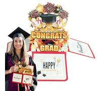 Grad Grad, pop-up card Congratulations Hail - 3D school graduation card from envelopes - Pop up school card with 3D congratulations with envelopes on the occasion of collaboration