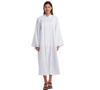 Grad HAGO Unisex Matte Choir Robe for Church baptism robes for water baptism,Graduation Gown for School, White, 42