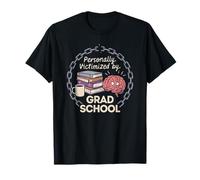 Grad School Humor Funny Cartoon Brain Books Coffee T-Shirt