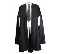 GradClassical Graduation Gown Academic Master Ceremony Costume for Adults University UK Black Outfit (Black 51"(5'6"-5'8"))