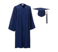 GradClassical Unisex Matte Graduation Gown Cap Tassel Set 2026 for High School, College, University and Bachelor (Navy 45"(5'0"-5'2"))