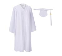 GradClassical Unisex Matte Graduation Gown Cap Tassel Set 2026 for High School, College, University and Bachelor (White 57" Plus (6'0"-6'2"))