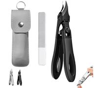 Graddi Ingrowfix Pro, Graddi Ingrowfix Pro - for Thick Nails, Wide Jaw Opening Long Handled, Splash-Proof, Slanted Toenail Clipper for Thick Nails (Black)
