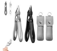 Graddi Ingrowfix Pro, Graddi Ortho Clip, Goredny Orthoclip Nail Clippers, Wide Jaw Opening Long Handled, Splash-Proof, Slanted Toenail Clipper for Thick Nails(Black+Silver)