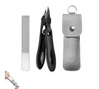Graddi Ingrowfix Pro, Stainless Stee Anti-Splash Pliers, 180°Wide-Mouth Sharp Eagle Beak Beveled Toenail Clippers for Thick Nails, Long Handled Ergonomic Toe Nail Cutter for Seniors (Black)