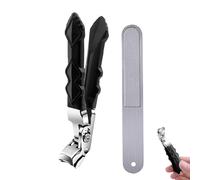 Graddi Orthoclip, Long Handled Ergonomic Curved Nail Clippers, Slanted Nail Clippers with Curved Metal Blade, Wide Jaw Stainless Steel Clippers for Thick Nails (Set A)
