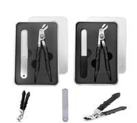 Graddi Orthoclip,Long Handled Ergonomic Curved Toenail Clippers,Wide Jaw Opening Nail Clippers for Thick Nails(A+B)
