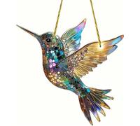 Graddi Spirit Bluebird, Olygee Spirit Blue Bird, Solymall Crystal Sky Bluebird Stained Art Ornament (6/8 Inches), 2D Double-Sided Bird Hanging Suncatcher for Window/Indoor/Garden (B,15 * 15 * 0.2cm)