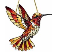Graddi Spirit Bluebird, Olygee Spirit Blue Bird, Solymall Crystal Sky Bluebird Stained Art Ornament (6/8 Inches), 2D Double-Sided Bird Hanging Suncatcher for Window/Indoor/Garden (F,20 * 20 * 0.2cm)